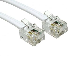 Macrotel Cable Para Teléfono Plano 5mts Blanco